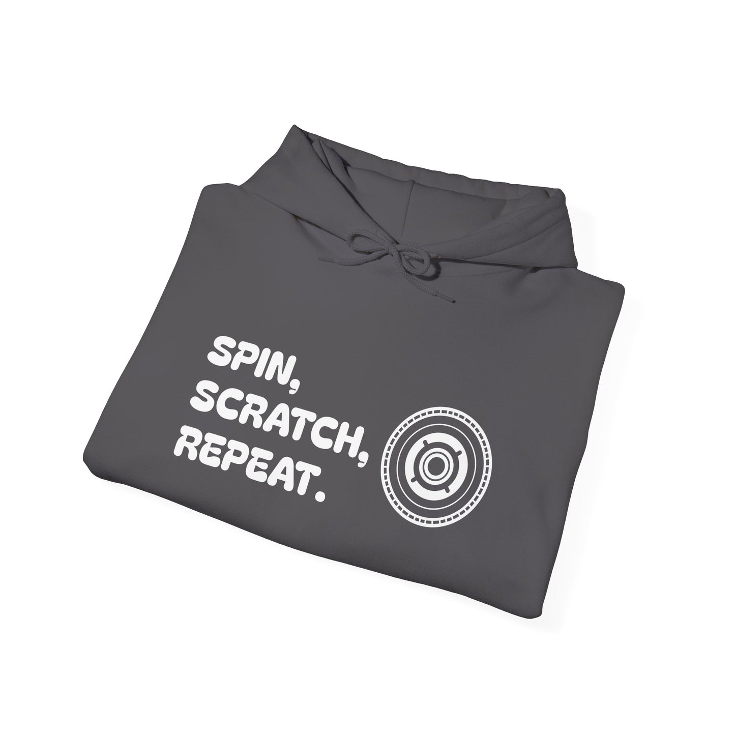 Spin, Scratch, Repeat  Unisex Heavy Blend™ Hooded Sweatshirt