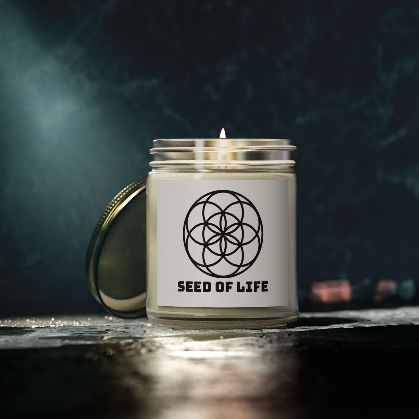 Vanilla Bean Seed Of Life Candle Geometry