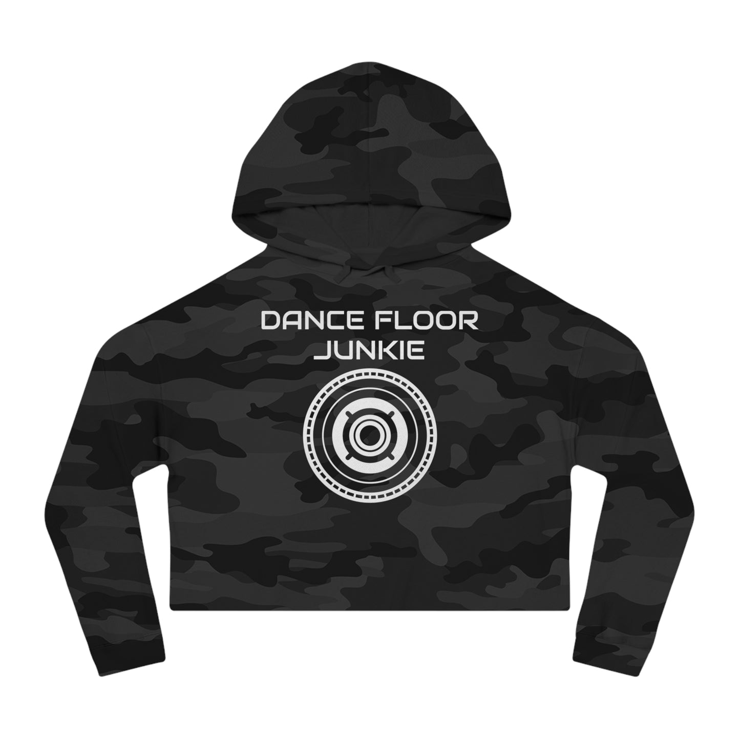 Dance Floor Junkie Cropped Hoodie for Women - Perfect for Music Lovers