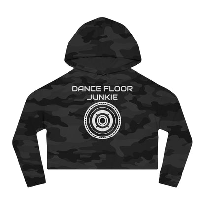 Dance Floor Junkie Cropped Hoodie for Women - Perfect for Music Lovers