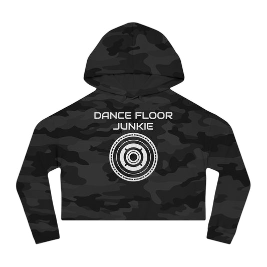 Dance Floor Junkie Cropped Hoodie for Women - Perfect for Music Lovers