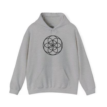 Seed Of Life Mandala Hoodie Black Ink