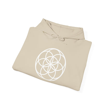 Seed Of Life Mandala Hoodie White Ink