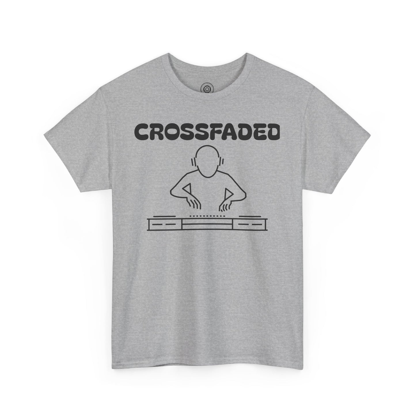 Copy of Crossfaded DJ Logo Across Chest Black Lettering