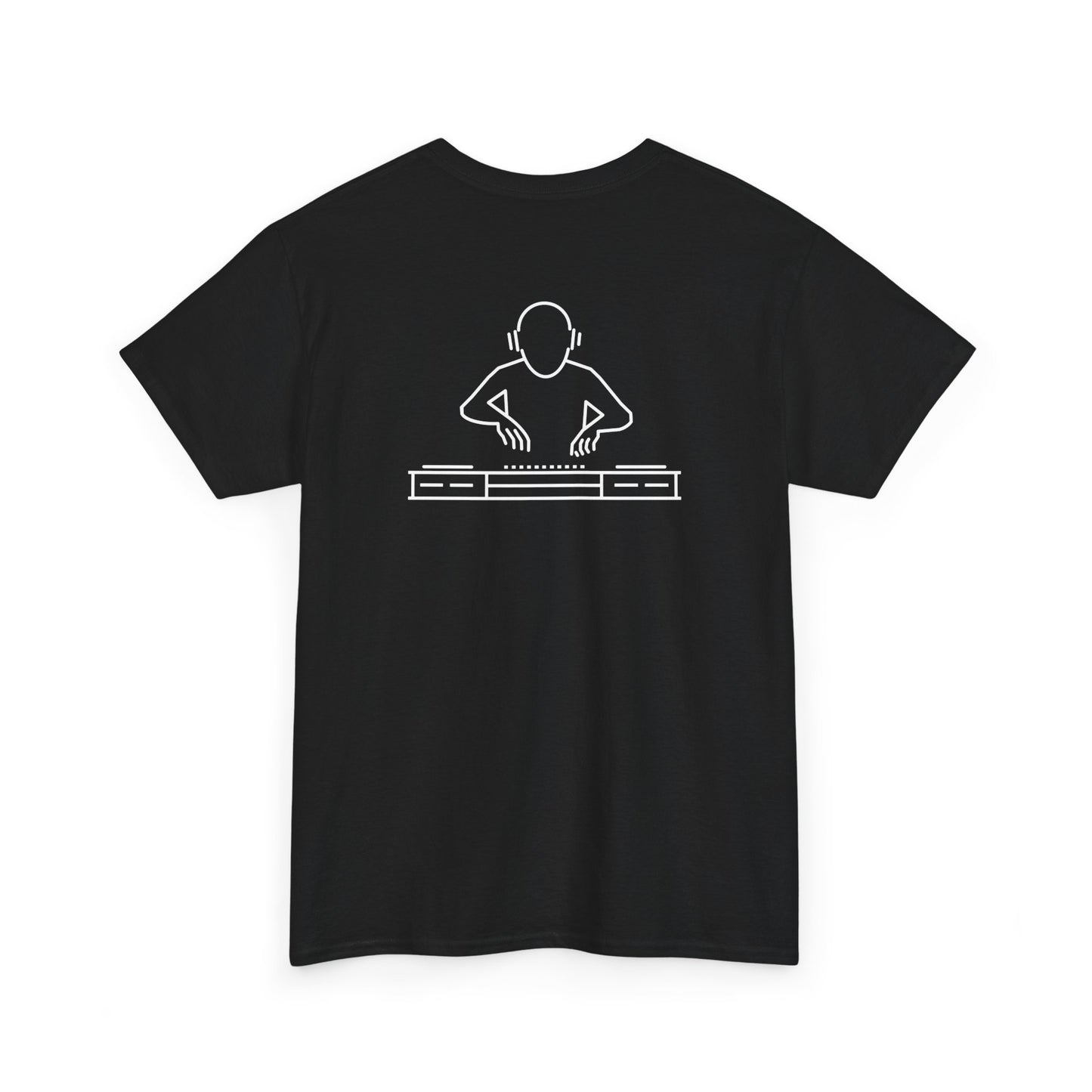 DJ On Chest Logo On Back White Lettering