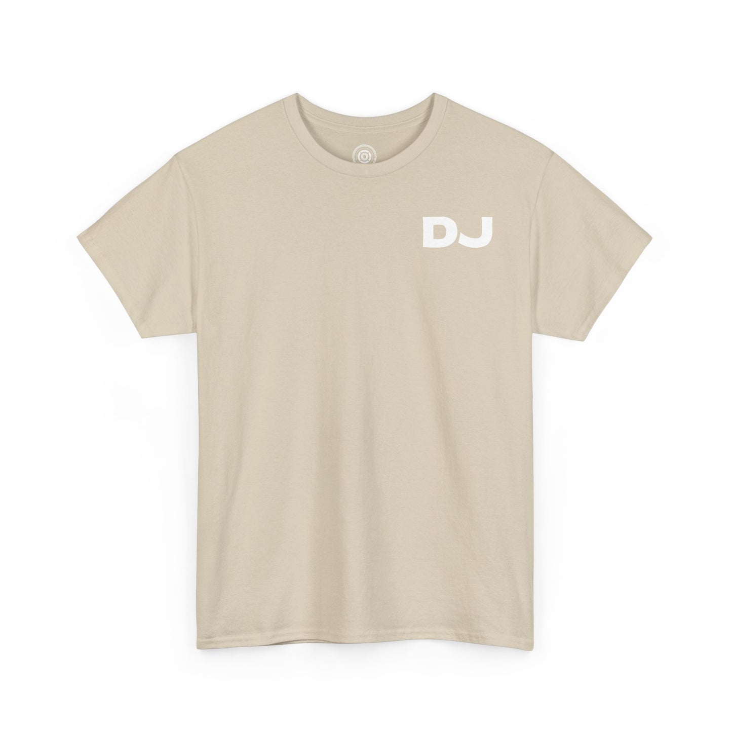 DJ On Chest Logo On Back White Lettering