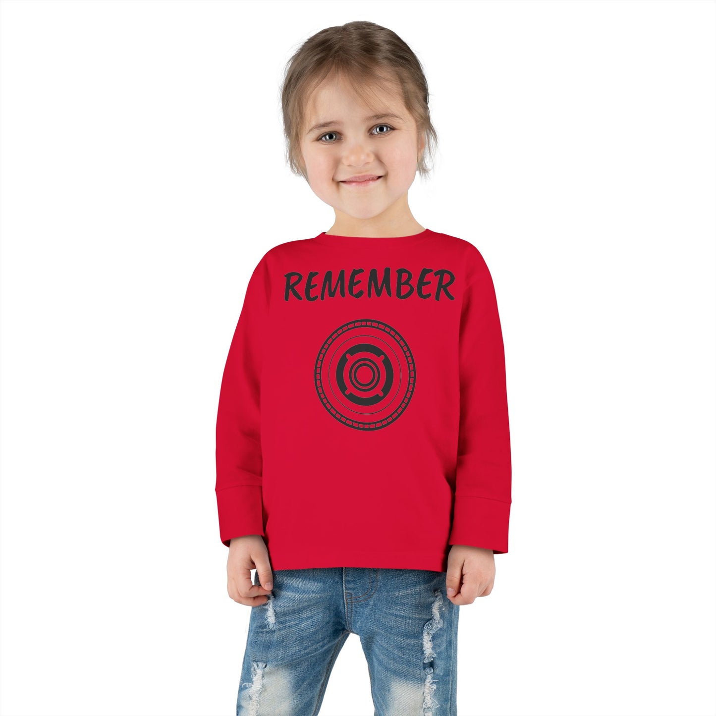 Toddler Long Sleeve Tee - "Remember" Graphic Tee for Kids - Perfect for Playtime and Special Occasions