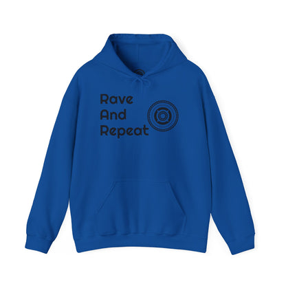 Rave And Repeat Unisex Heavy Blend Hoodie | Perfect for Music Festivals & Casual Wear