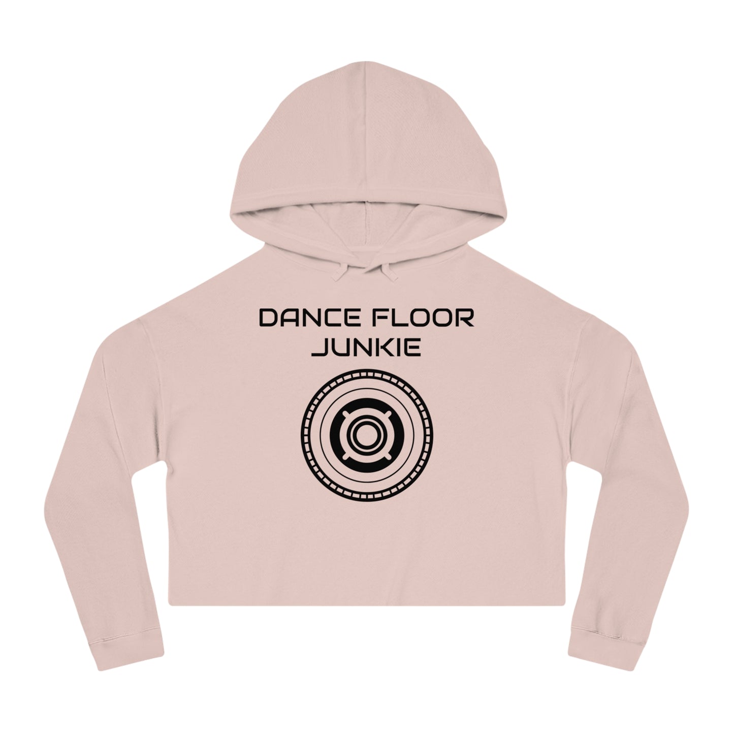 Dance Floor Junkie Cropped Hoodie for Women - Perfect for Music Lovers