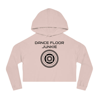 Dance Floor Junkie Cropped Hoodie for Women - Perfect for Music Lovers