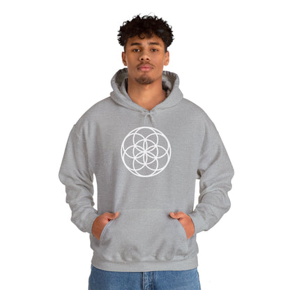 Seed Of Life Mandala Hoodie White Ink