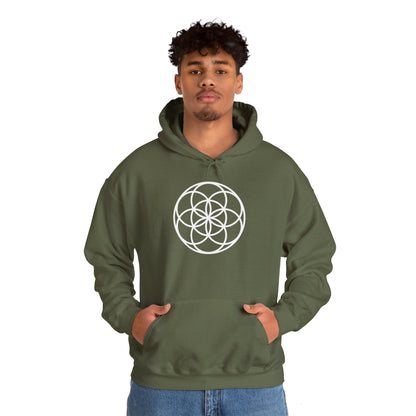 Seed Of Life Mandala Hoodie White Ink