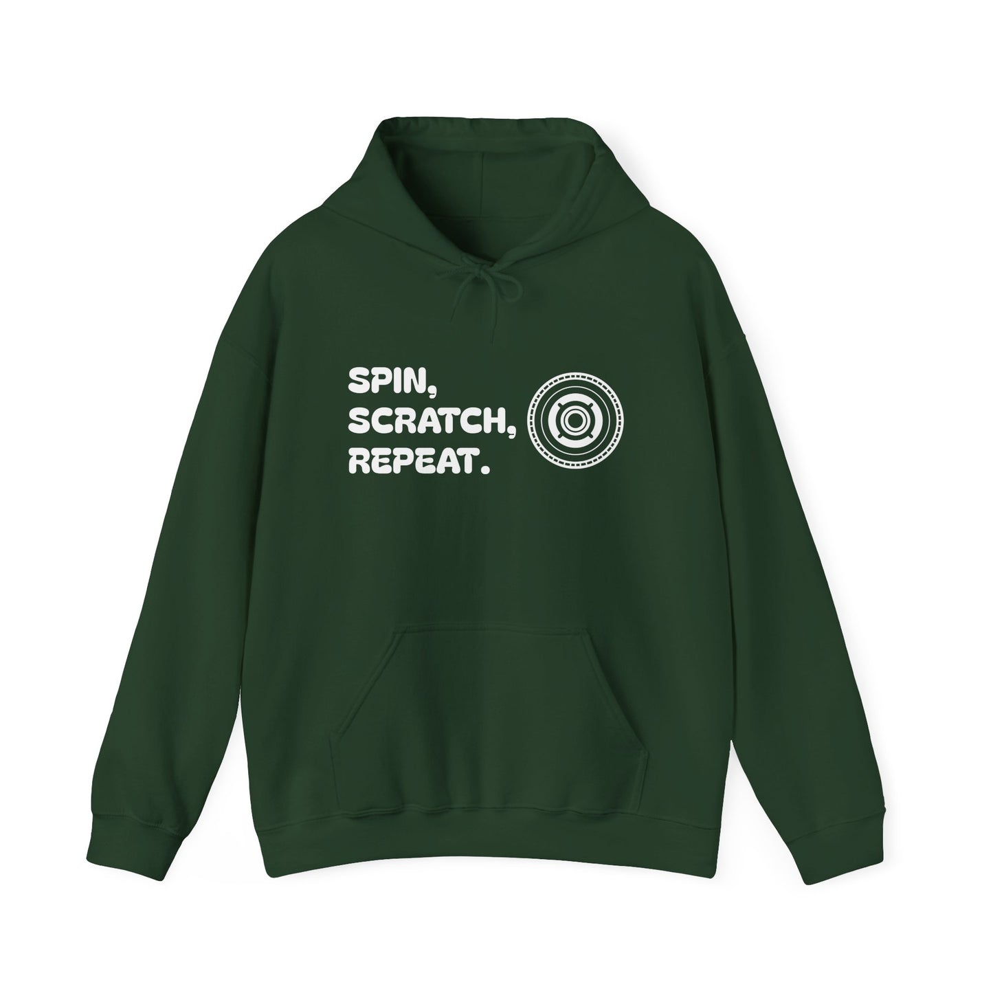 Spin, Scratch, Repeat  Unisex Heavy Blend™ Hooded Sweatshirt