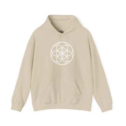 Seed Of Life Mandala Hoodie White Ink