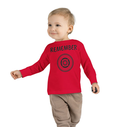 Toddler Long Sleeve Tee - "Remember" Graphic Tee for Kids - Perfect for Playtime and Special Occasions