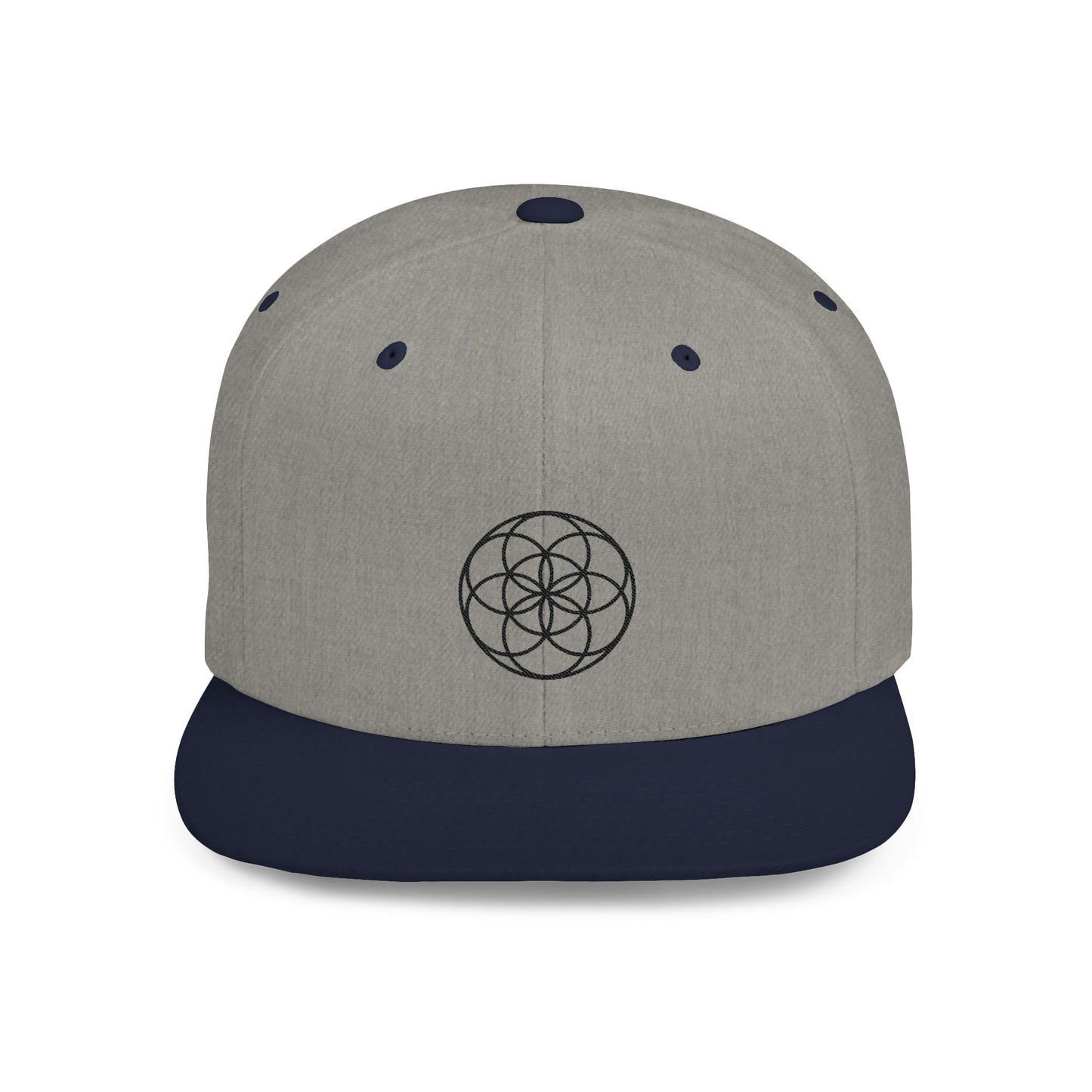 Minimalist Flower Pattern Snapback Hat Seed Of Life Embroidered