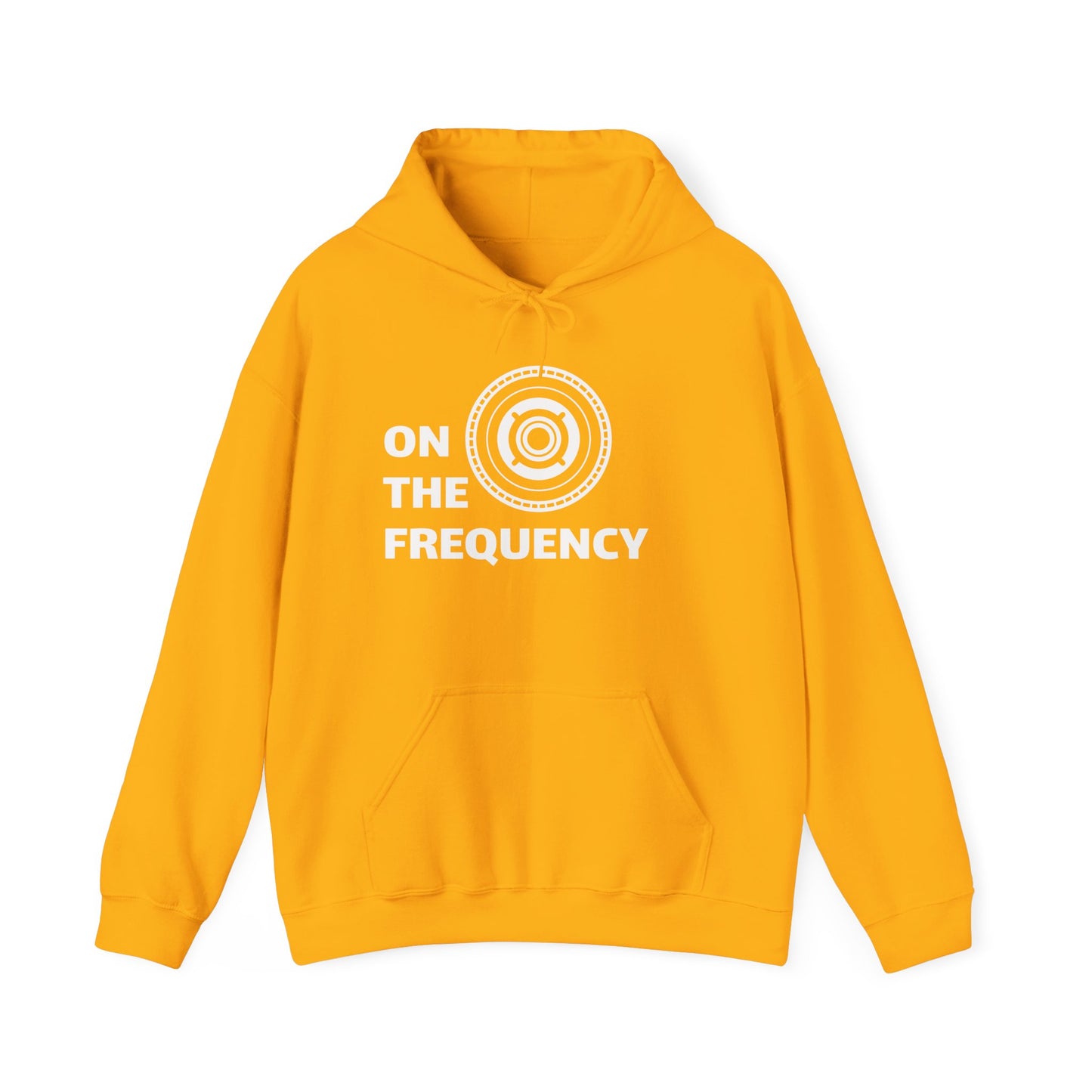 On The Frequency Unisex Heavy Blend Hoodie - Cozy Music Vibe, Ideal for Music Lovers and Gift Giving