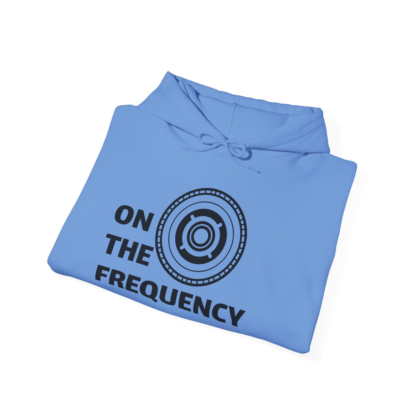 On The Frequency Unisex Heavy Blend Hoodie - Cozy Music Vibe, Ideal for Music Lovers and Gift Giving