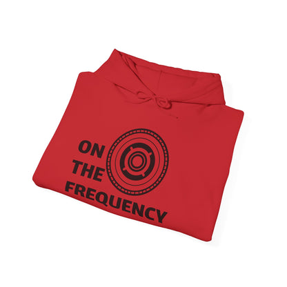 On The Frequency Unisex Heavy Blend Hoodie - Cozy Music Vibe, Ideal for Music Lovers and Gift Giving