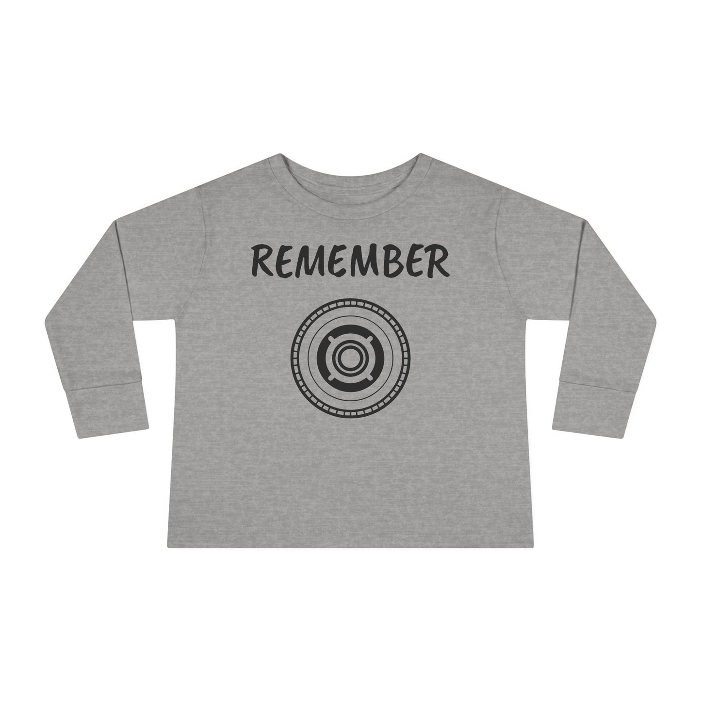 Toddler Long Sleeve Tee - "Remember" Graphic Tee for Kids - Perfect for Playtime and Special Occasions