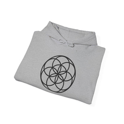 Seed Of Life Mandala Hoodie Black Ink