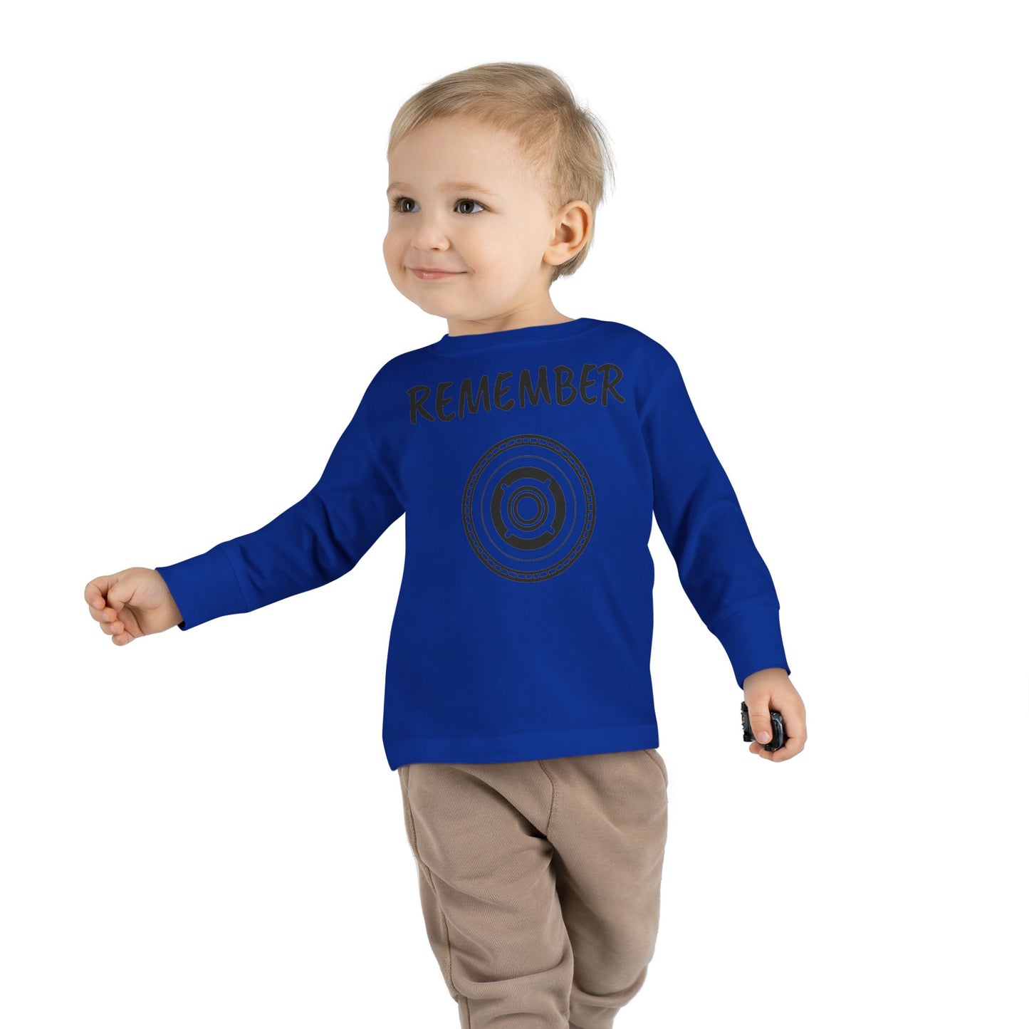 Toddler Long Sleeve Tee - "Remember" Graphic Tee for Kids - Perfect for Playtime and Special Occasions