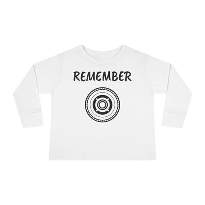 Toddler Long Sleeve Tee - "Remember" Graphic Tee for Kids - Perfect for Playtime and Special Occasions