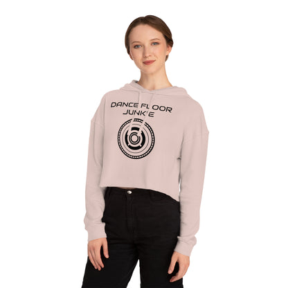 Dance Floor Junkie Cropped Hoodie for Women - Perfect for Music Lovers