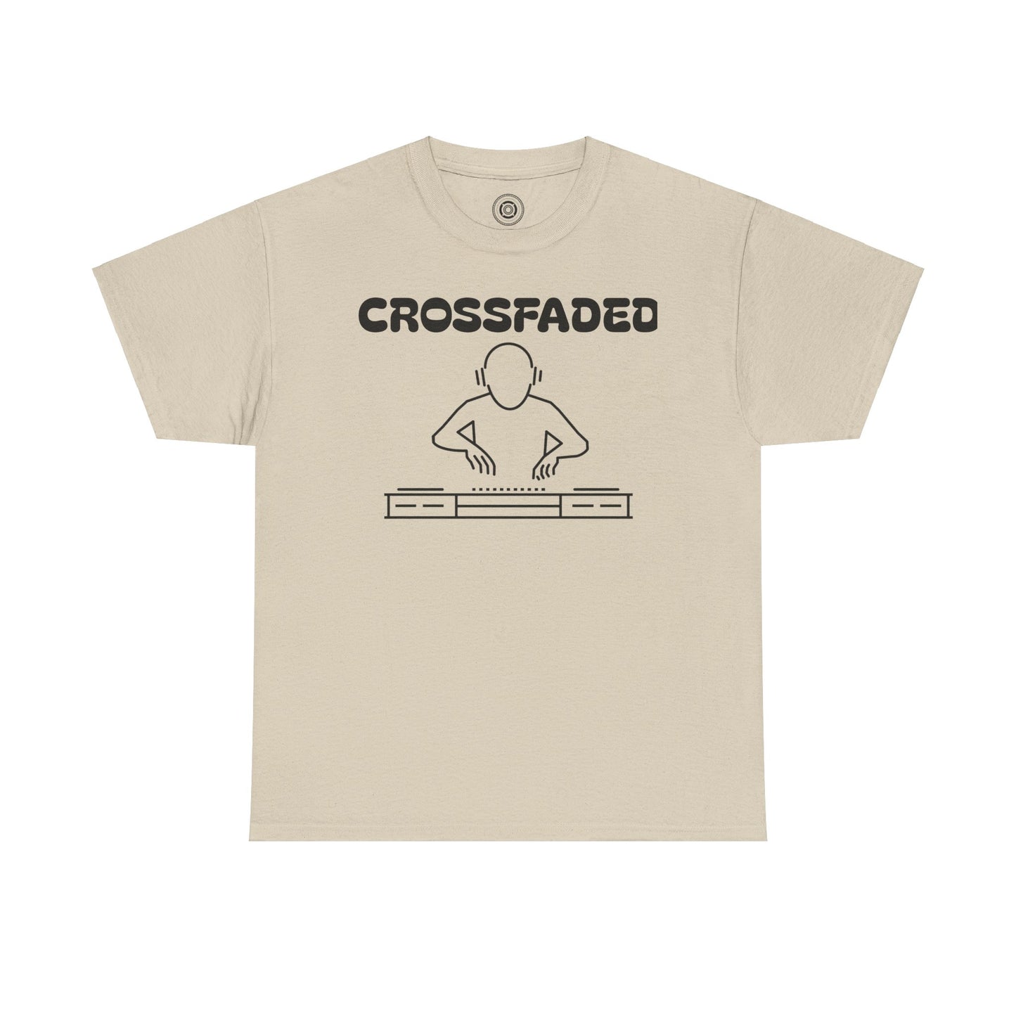 Copy of Crossfaded DJ Logo Across Chest Black Lettering