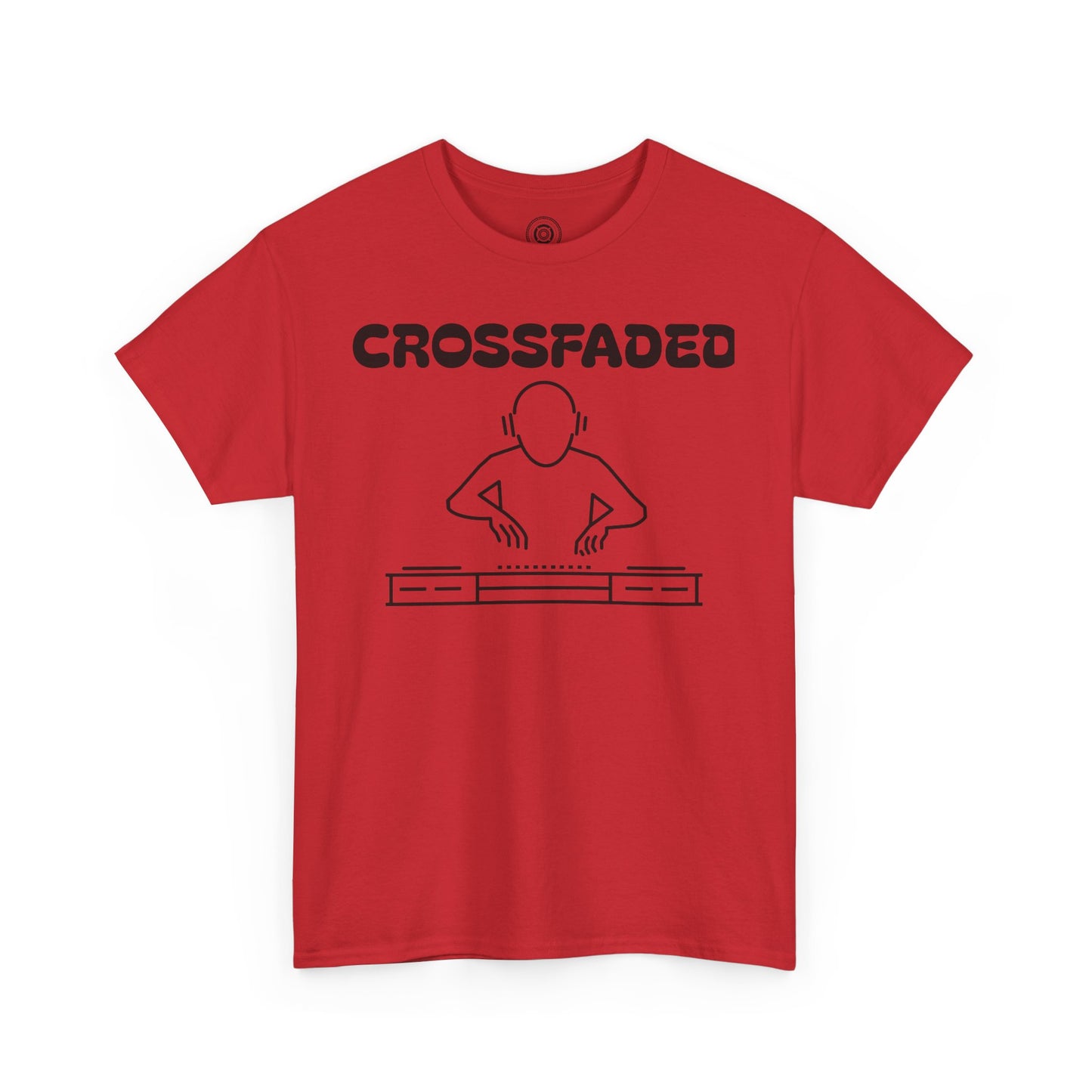 Copy of Crossfaded DJ Logo Across Chest Black Lettering