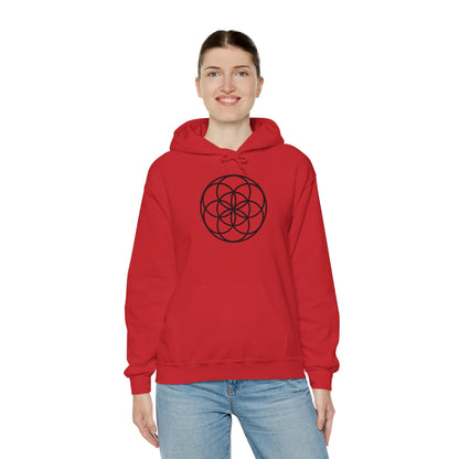 Seed Of Life Mandala Hoodie Black Ink