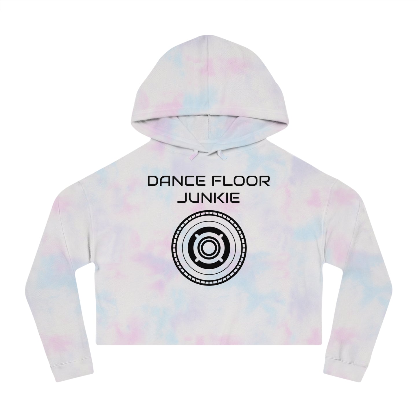 Dance Floor Junkie Cropped Hoodie for Women - Perfect for Music Lovers