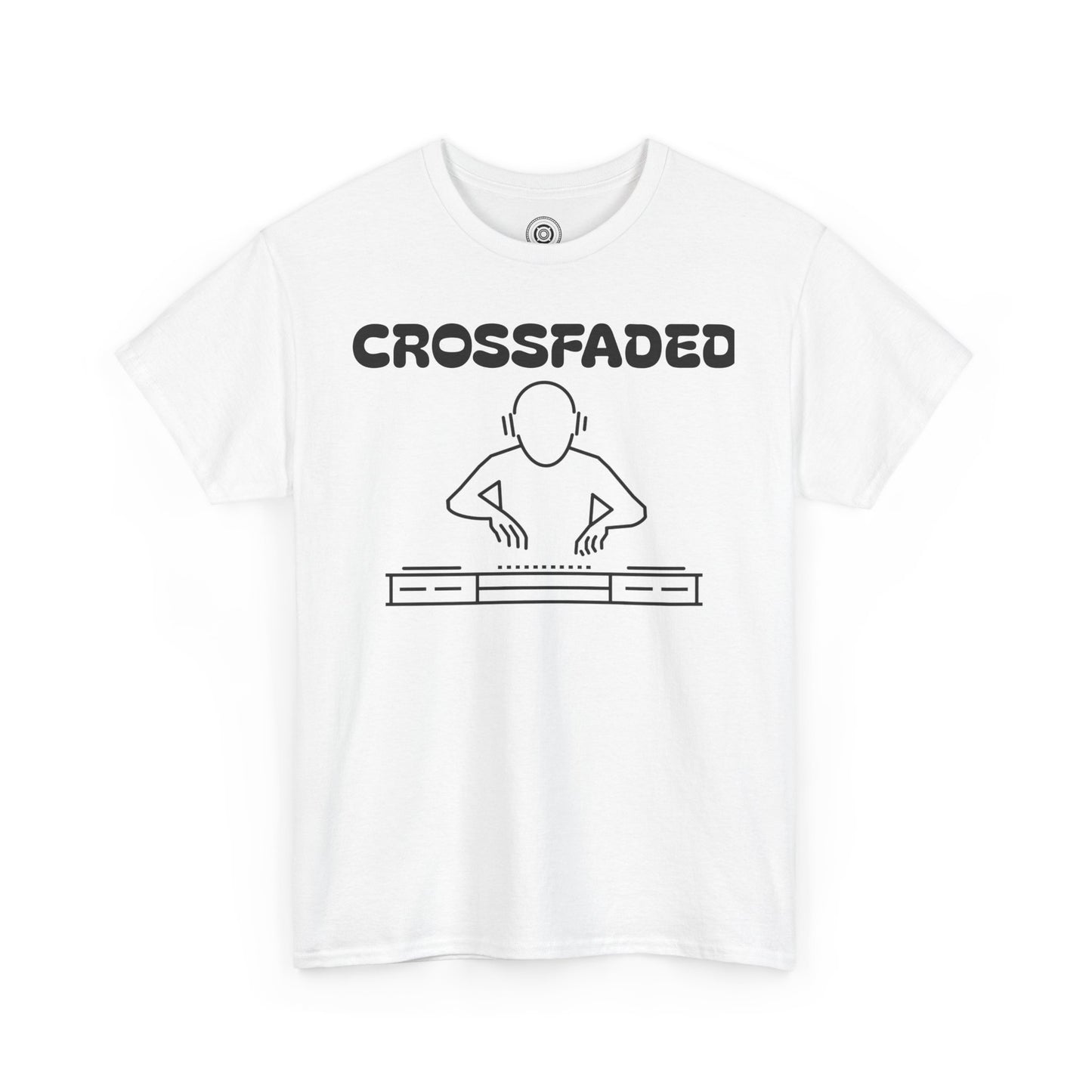 Copy of Crossfaded DJ Logo Across Chest Black Lettering