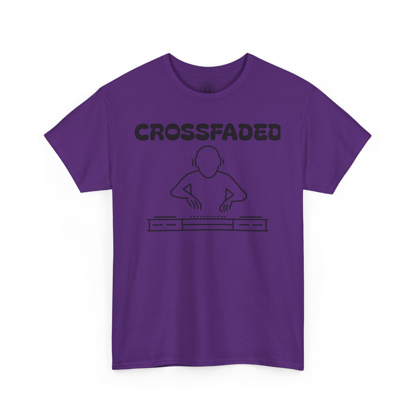 Copy of Crossfaded DJ Logo Across Chest Black Lettering