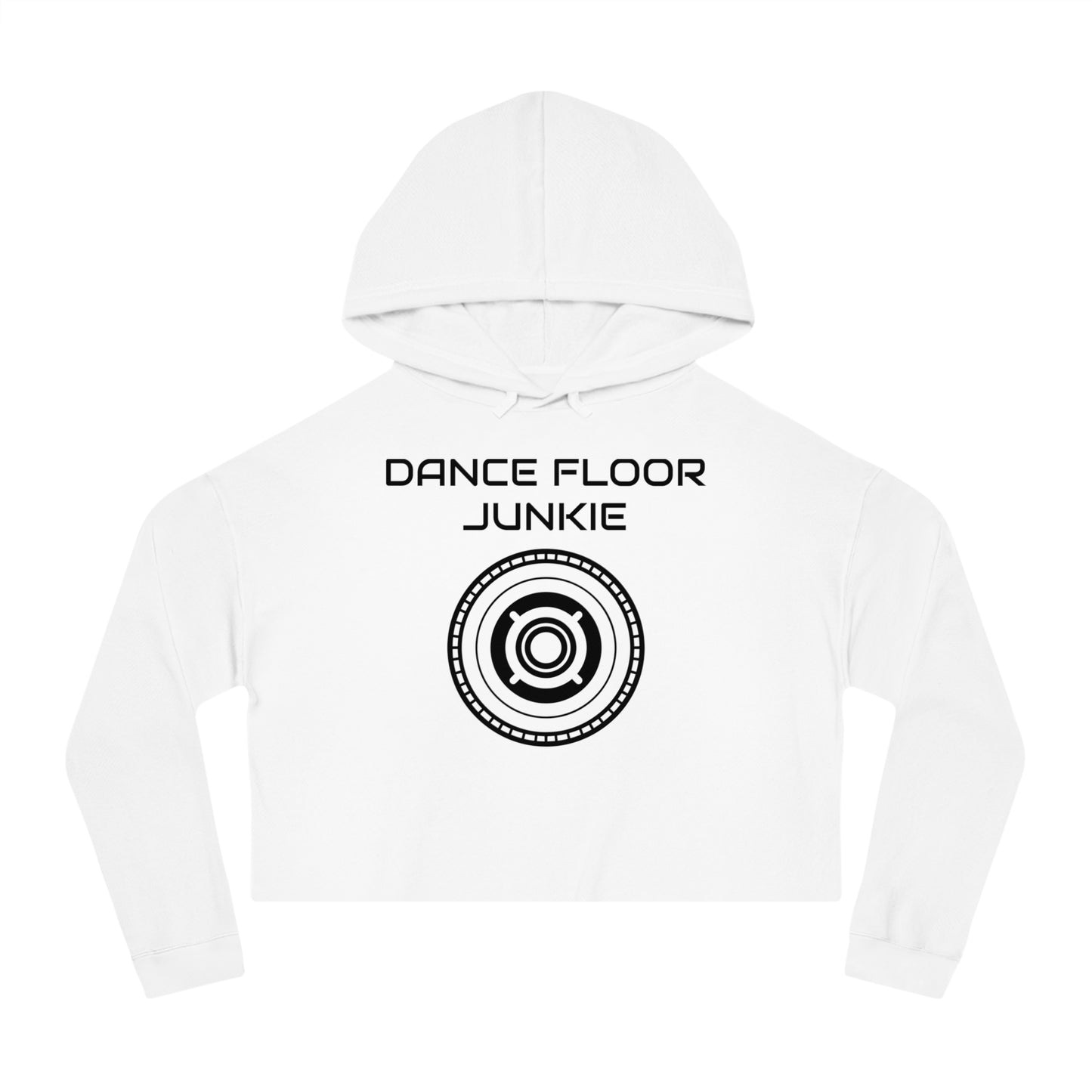 Dance Floor Junkie Cropped Hoodie for Women - Perfect for Music Lovers