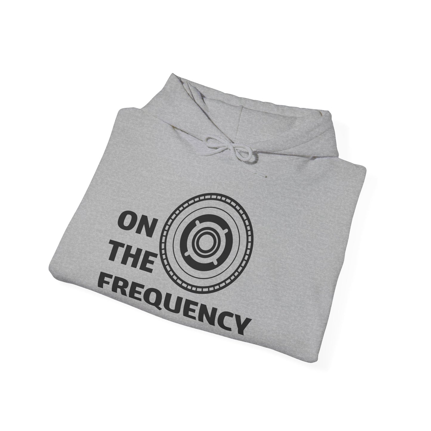 On The Frequency Unisex Heavy Blend Hoodie - Cozy Music Vibe, Ideal for Music Lovers and Gift Giving