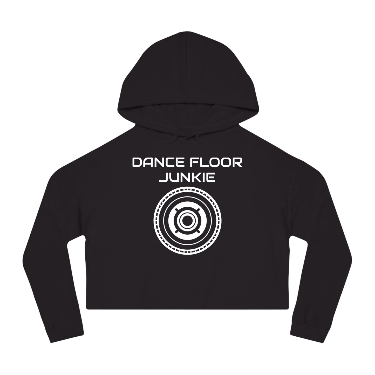 Dance Floor Junkie Cropped Hoodie for Women - Perfect for Music Lovers