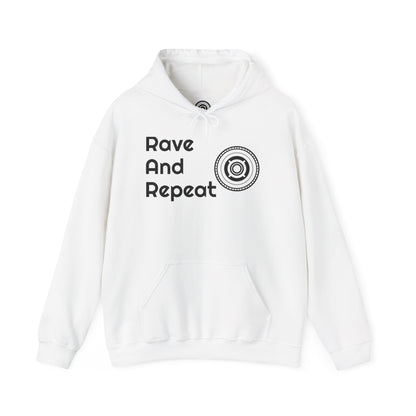 Rave And Repeat Unisex Heavy Blend Hoodie | Perfect for Music Festivals & Casual Wear