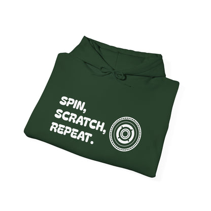 Spin, Scratch, Repeat  Unisex Heavy Blend™ Hooded Sweatshirt