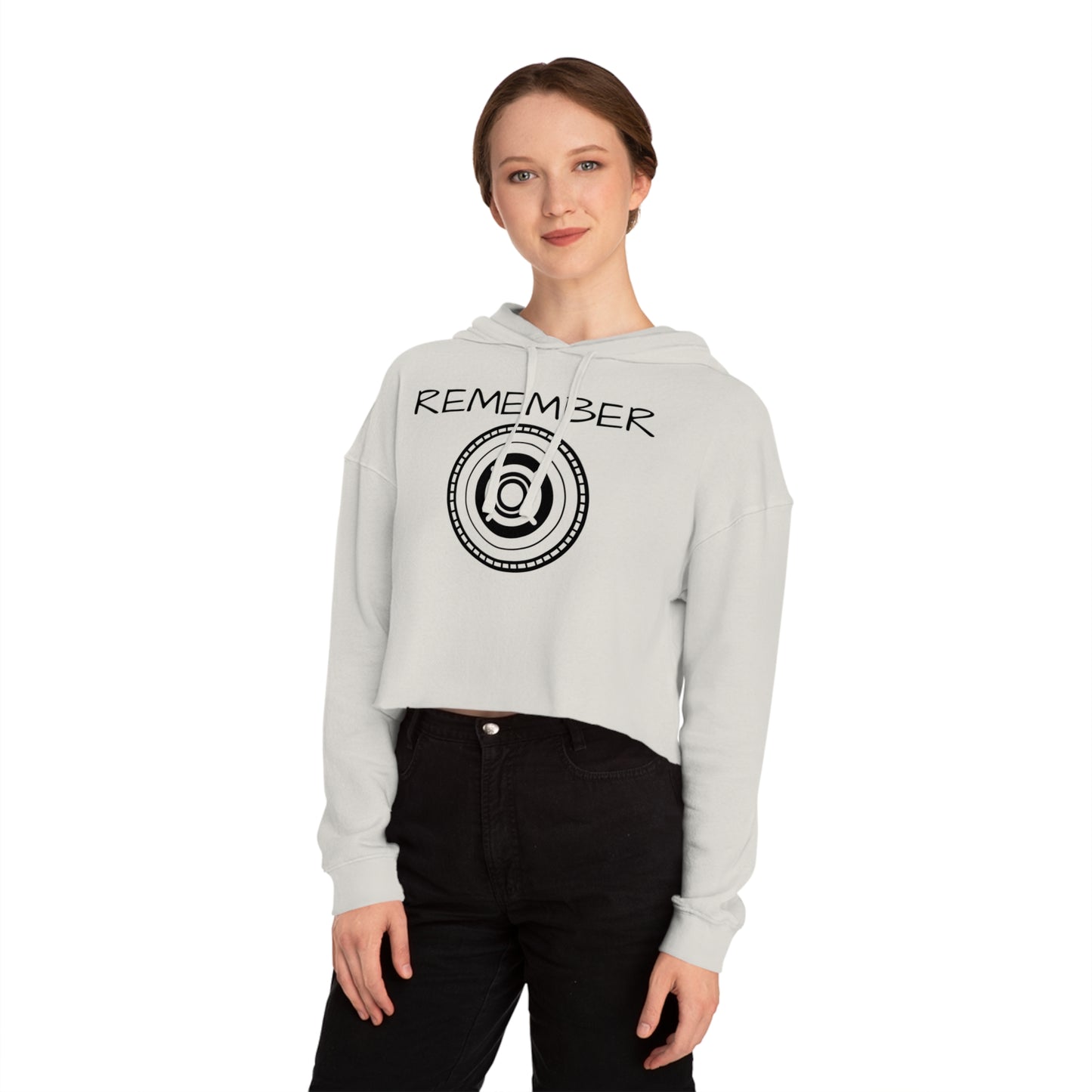 Women’s Cropped Hooded Sweatshirt - "Remember" Motivational Apparel