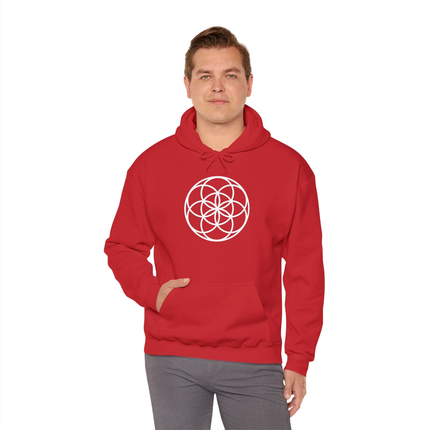 Seed Of Life Mandala Hoodie White Ink