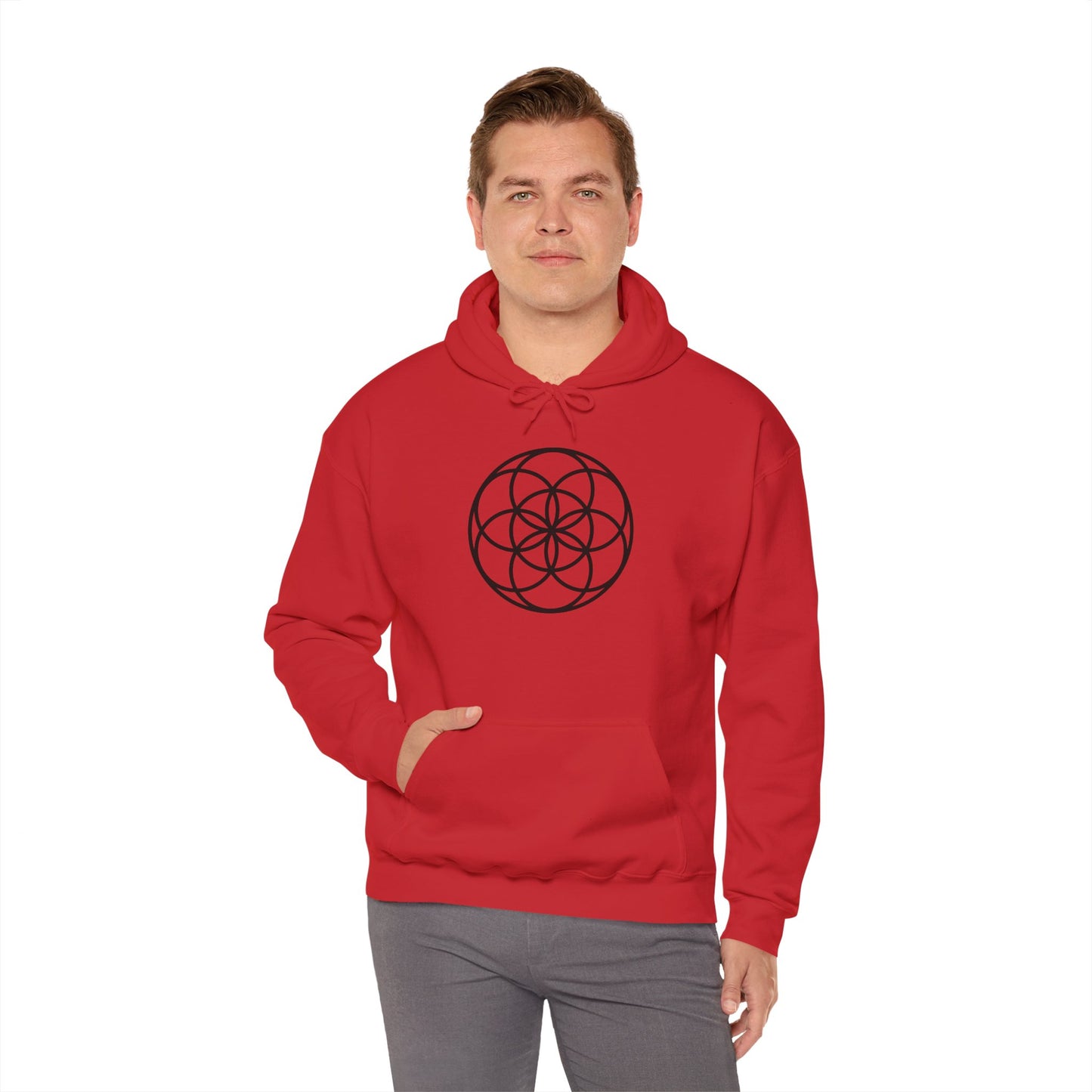 Seed Of Life Mandala Hoodie Black Ink