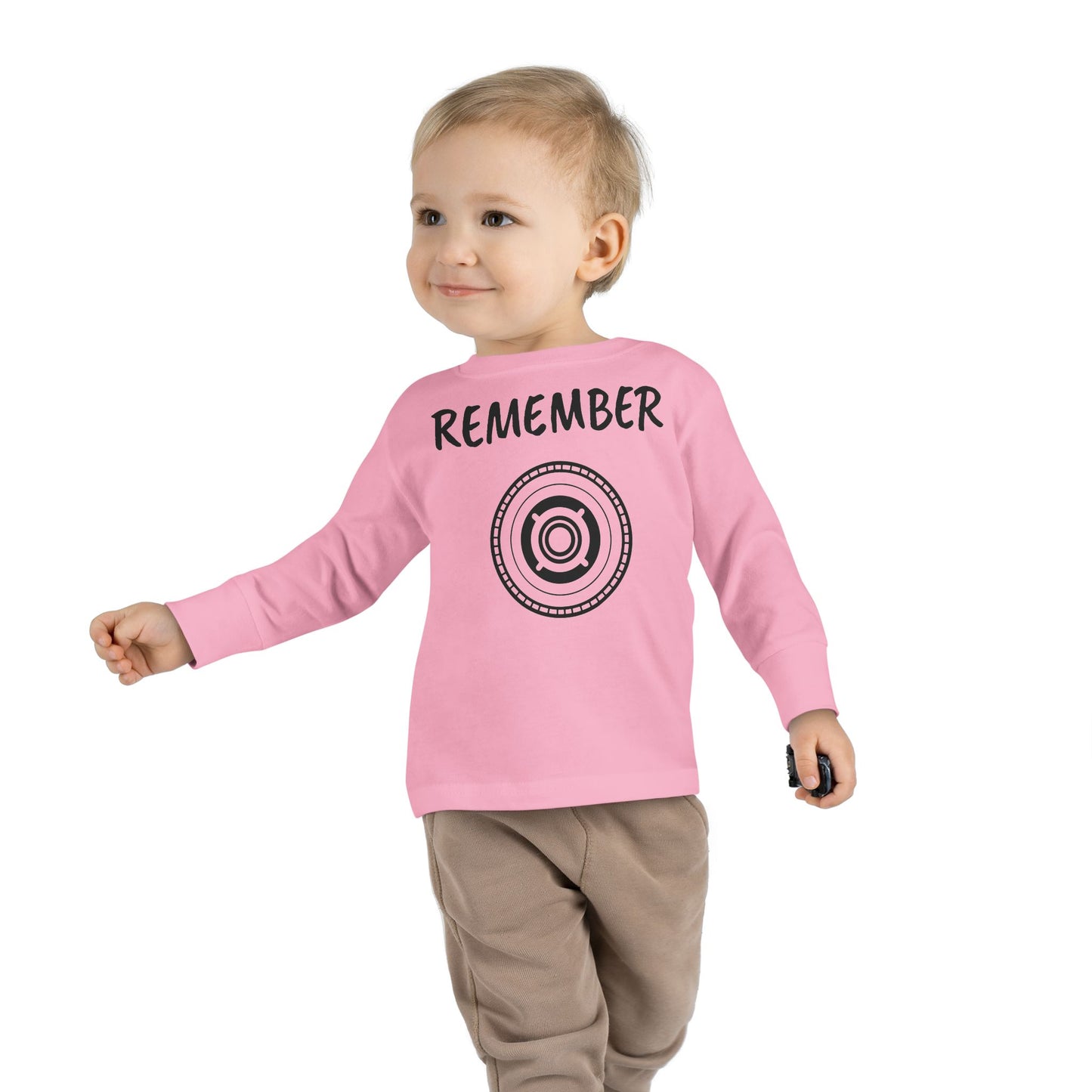 Toddler Long Sleeve Tee - "Remember" Graphic Tee for Kids - Perfect for Playtime and Special Occasions