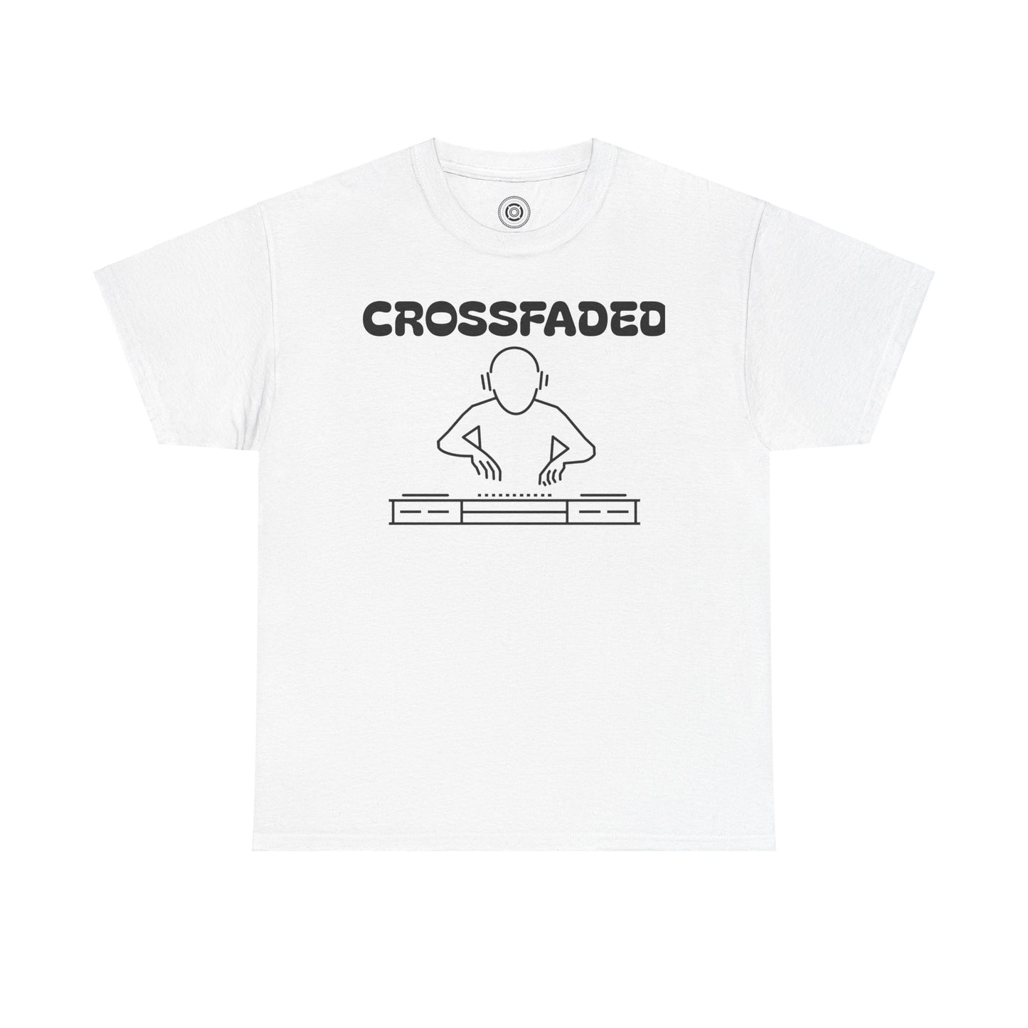 Copy of Crossfaded DJ Logo Across Chest Black Lettering