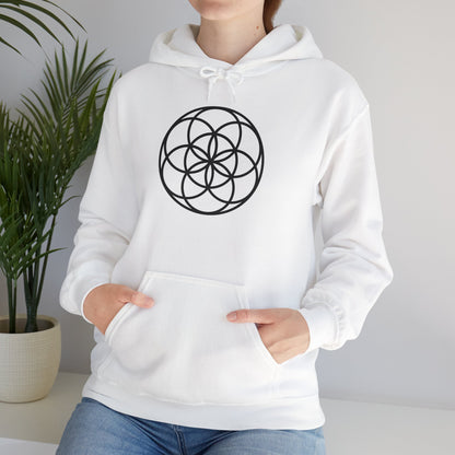 Seed Of Life Mandala Hoodie Black Ink