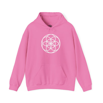 Seed Of Life Mandala Hoodie White Ink