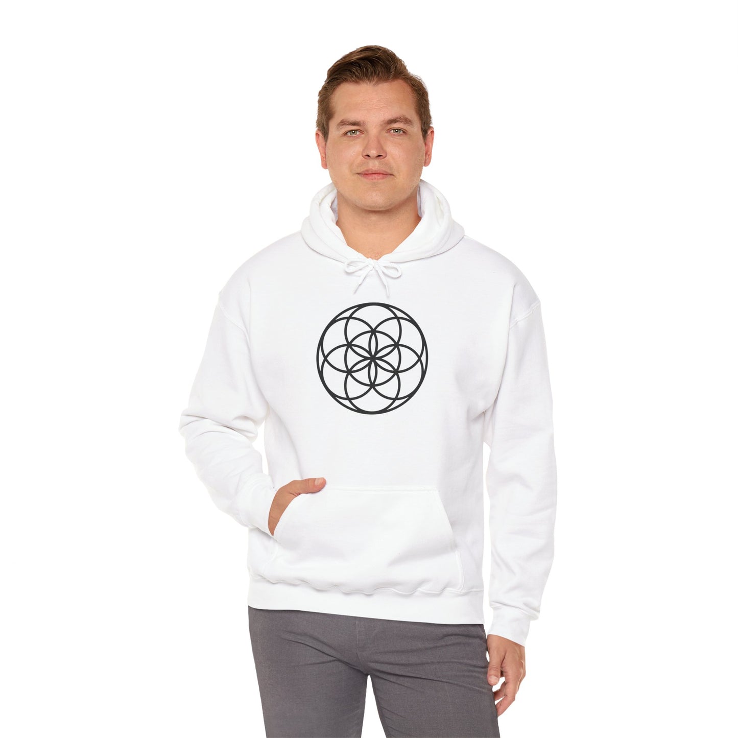 Seed Of Life Mandala Hoodie Black Ink