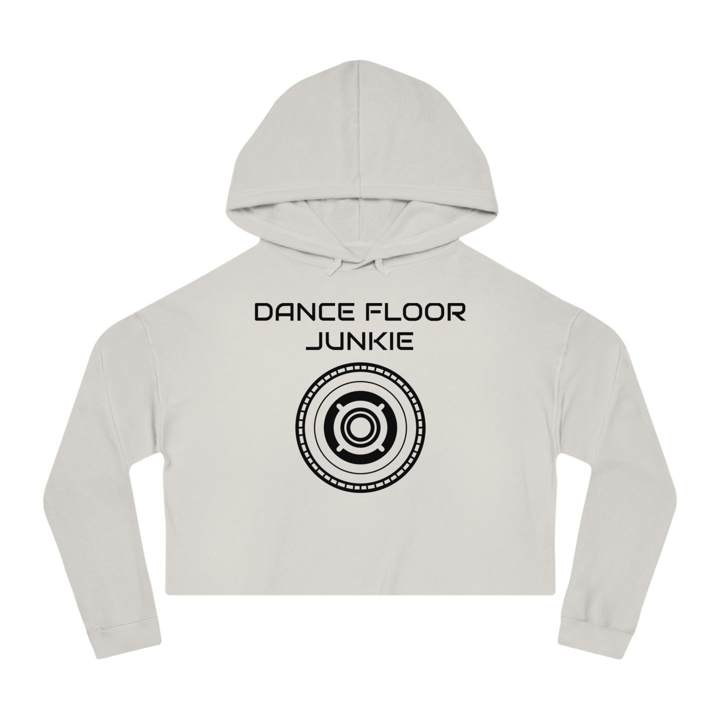 Dance Floor Junkie Cropped Hoodie for Women - Perfect for Music Lovers