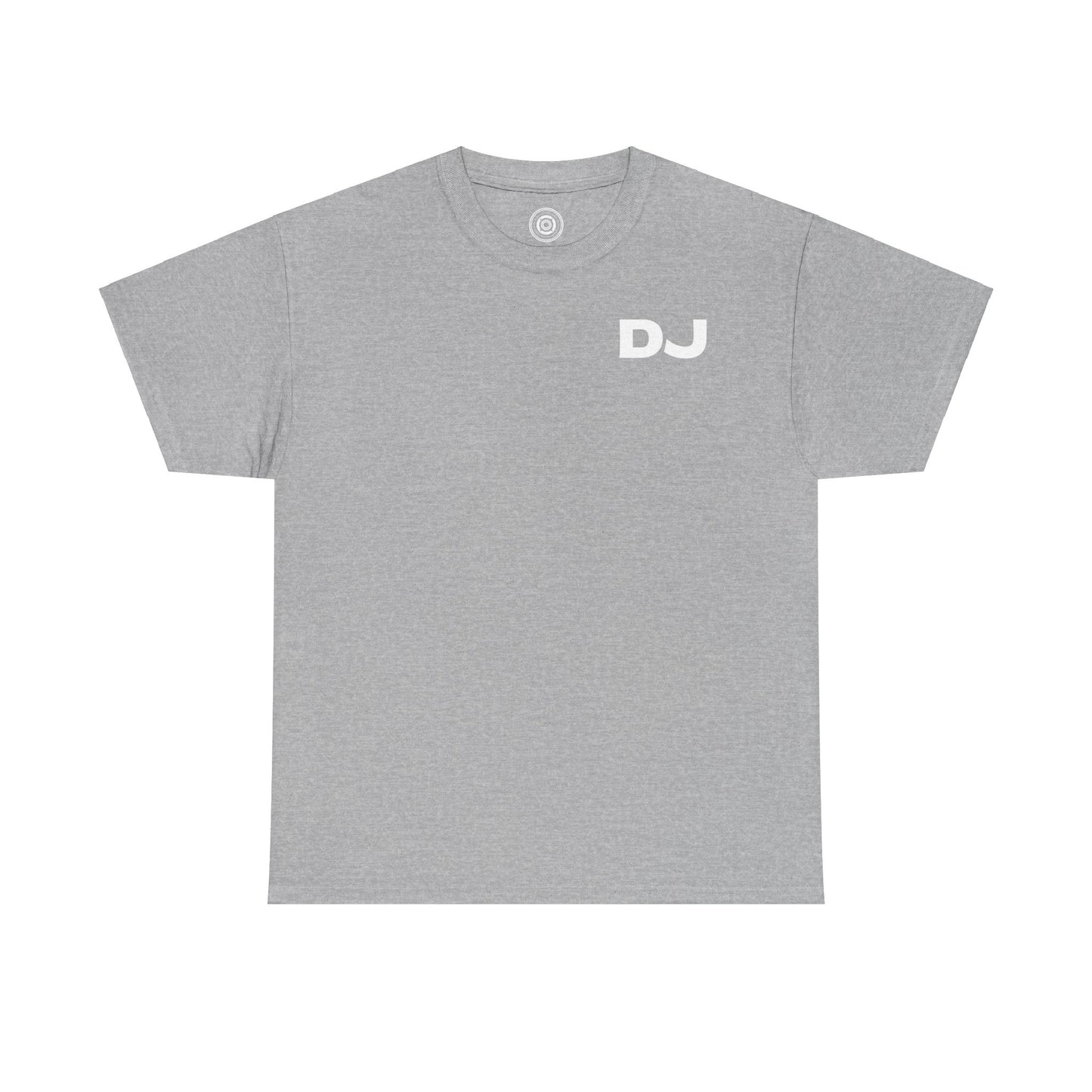 DJ On Chest Logo On Back White Lettering