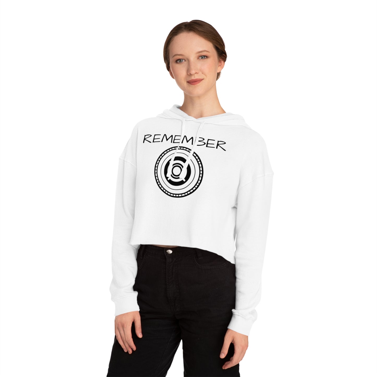 Women’s Cropped Hooded Sweatshirt - "Remember" Motivational Apparel